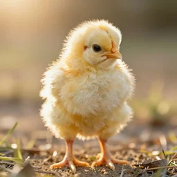 a really cute chick, photograph, golden hour, 4k