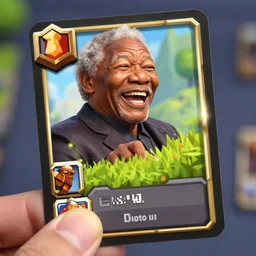 Morgan Freeman clash royale card laughing