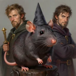 a detailed portrait of a wizard rat, by justin gerard and greg rutkowski, digital art, realistic painting, dnd, character design, trending on artstation