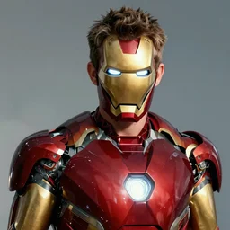 ryan reynolds wearing an iron man suit without the mask