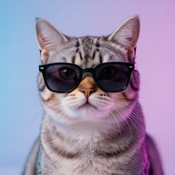 cyberpunk cat wearing sunglasses