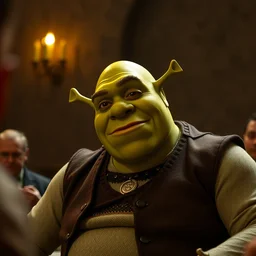 movie still, shrek as michael in the godfather