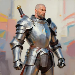greg manchess portrait painting of fully armored and armed the foundation aka dwayne the rock as overwatch character, medium shot, asymmetrical, profile picture, organic painting, sunny day, matte painting, bold shapes, hard edges, street art, trending on artstation, by huang guangjian, gil elvgren, ruan jia, greg rutkowski, gaston bussiere