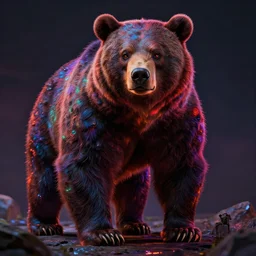 photorealistic demon bear in the style of michael whelan and gustave dore. hyperdetailed photorealism, 1 0 8 megapixels, amazing depth, glowing rich colors, powerful imagery, psychedelic overtones, 3 d finalrender, 3 d shading, cinematic lighting, artstation concept art