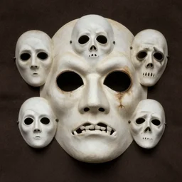 victorians wearing vintage scary halloween mask, 1 9 0 0 s picture
