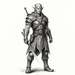 elf ranger, character, dungeons and dragons, pencil art, high quality, trending on devianart and artstation
