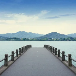 The road to bridge in west lake, Hasui Kawase