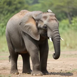 a mini elephant resting on one hand