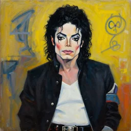 michael jackson an original artwork by jean michel basquiat realistic oil painting