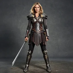 full body photo of kate upton as a Valkyrie warrior