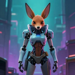 cyborg jackalope cyberpunk, anime movie still, 8k HD, centered