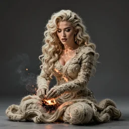 madonna made from burning wool