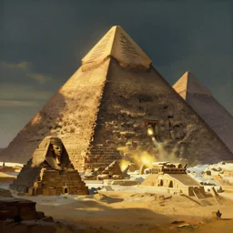 highly detailed, digital painting, mysterious pyramids, cgsociety, ancient civilization, sharp focus, illustration, alphonse mucha, cinematic lighting, art by greg rutkowski, mystical landscape, artstation, concept art