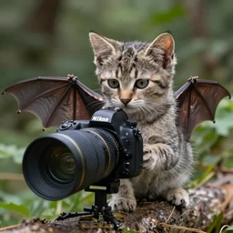 hybrid between kitten and bat, nature photography, nikon, telephoto