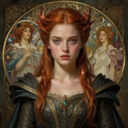 young emanuelle beart, lost her heart, fame of thrones, fibonacci, sweat drops, intricate fashion clothing, insane, intricate, highly detailed, surrealistic, digital painting, artstation, concept art, smooth, sharp focus, illustration, unreal engine 5, 8 k, art by artgerm and greg rutkowski and alphonse mucha