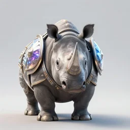 A beautiful portrait of an anthropomorphic rhino wearing magical infused armor, front facing!!!!, intricate artwork by Tooth Wu and greg rutkowski and artgerm, cinematic, hyper realism, high detail, octane render, unreal engine, 8k, Vibrant colors, Smooth gradients, High contrast, depth of field, aperture f2.8