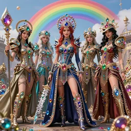 A Jewelpunk society would be one of gleaming perfection, where every surface is adorned with sparkling gems and jewelry. The skies would be a rainbow of colors, as light reflecting off of the endless gems creates a spectrum of hues. The people would be impeccably dressed, with each outfit adorned with jewels that match their personality and status. Even the weapons and other tools would be made out of precious metals and gems, adding to the overall air of opulence.