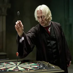 photo of voldemort playing darts