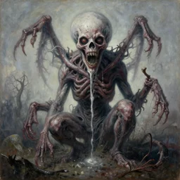 horrifying abomination, surrealist painting