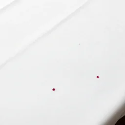 top wide view of a white tablecloth with some small red wine soft spots