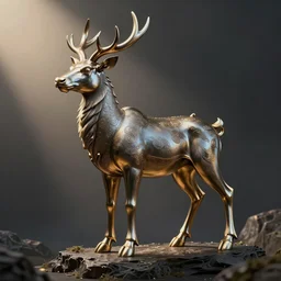 qilin, metallic, surreal