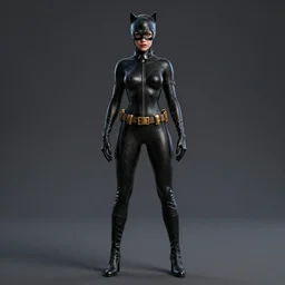 full body 3d render of Catwoman, hyperrealistic, video game, character concept, finalRender, octane, Unreal Engine
