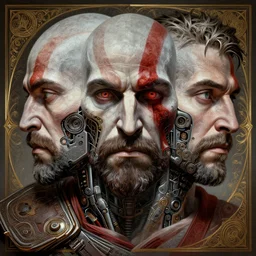 symmetry!! portrait of hugh jackman in the boys in the style of god of war, machine parts embedded into face, intricate, elegant, highly detailed, digital painting, artstation, concept art, smooth, sharp focus, illustration, art by artgerm and greg rutkowski and alphonse mucha, 8 k