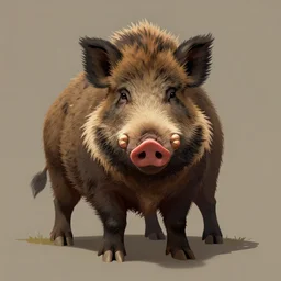 portrait of serious wild boar, cartoon, mystical, rpg character, d & d, humblewood art style, concept art, fantasy