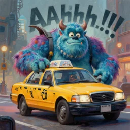 an ultra fine detailed painting of an aaahh!!! real monsters taxi driver by james gurney, featured on zbrush central, sots art, behance hd, reimagined by industrial light and magic h 7 0 4