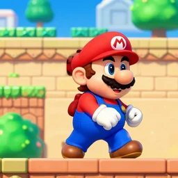 mario playing a mario game
