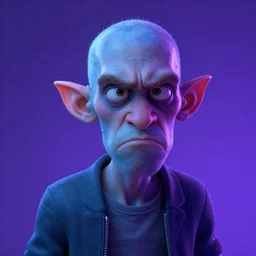 a pissed right off genetically engineered nerd, by greg rutkowski, blue and purple lighting, digital art, ultra realistic, ultra detailed, photorealistic, 4 k, character concept