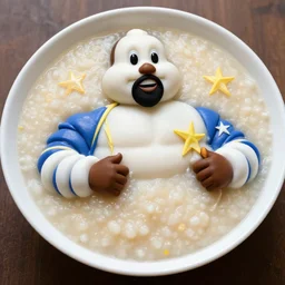 kanye west made out of congee, michelin star photography, congee