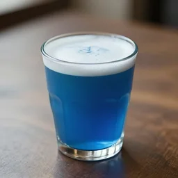 a glass of blue coffee, realistic, HDR, 8k, trending on artstation