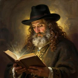 joseph smith with his face in a hat reading book of mormon through the urum and thummum