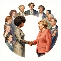 the circle complete, greek symbol zeta, diversity team, afro, merkel, european, handshake, highly detailed, digital painting, watercolor, soviet realism, engraving, artstation, concept art, smooth, sharp focus, vivid grunge, manga, illustration, unreal engine 5, 8 k, art by bilibin and kuvshinov and malevich and mucha