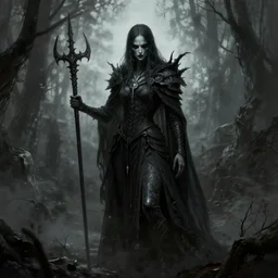 folk horror style illustration of the ashen one from dark souls