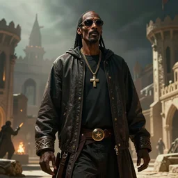 snoop dogg, an epic fantasy, Morrowind, Vivec City, dramatic lighting, cinematic, establishing shot, extremely high detail, anime, cinematic lighting, artstation, by simon stalenhag