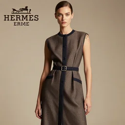 fashion model in luxury dress, official hermes editorial, highly detailed