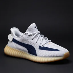 a sneaker, casual, yeezy, puma, balenciaga, award - winning photo, 4 k, black background, sharp focus, high key lighting