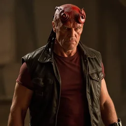 movie still of patrick warburton as hellboy, 4 k, high quality