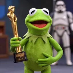 Film still of Kermit the Frog, Star Wars, award winning, 4k UHD