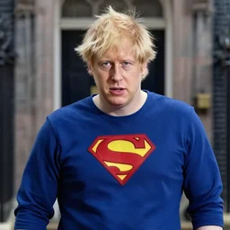 boris johnson dressed a superhero