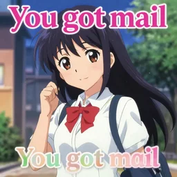 high resolution anime poster of an anime called you got mail, made by tori animation