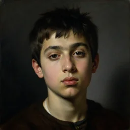 a beautiful dramatic portrait of a spaced out indian stoner teenager boy, head only, by jan van eyck, by greg rutkowski, by anthony van dyck, by zdzisław beksinski, oil on canvas, flemish baroque art color palette, trending on artstation, masterpiece, cold lighting, detailed, 8 k
