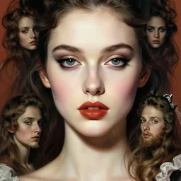 pop surrealism, rococo, burlesque dita young female seductive - fine - face, pretty face, key visual, realistic shaded perfect face, fine details by stanley artgerm lau, wlop, mark ryden, andrei riabovitchev, marc simonetti, and sakimichan, trending on artstation