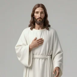 jesus christ in a white robe ; character art ; digital art ; by artgerm ; gta v