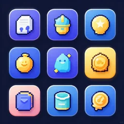 Vector icon pack, magic themed, for an AI image generation app