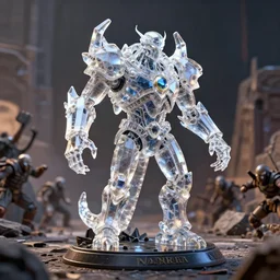topaz golem still frame from warhammer movie, legendary crystal construct by esher, crystal golem destroying army by jakub rozalski