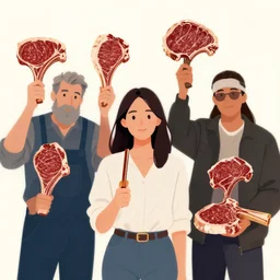 stakeholders holding steaks