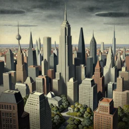 Artwork of a surrealist cityscape by Greg Rutkowski